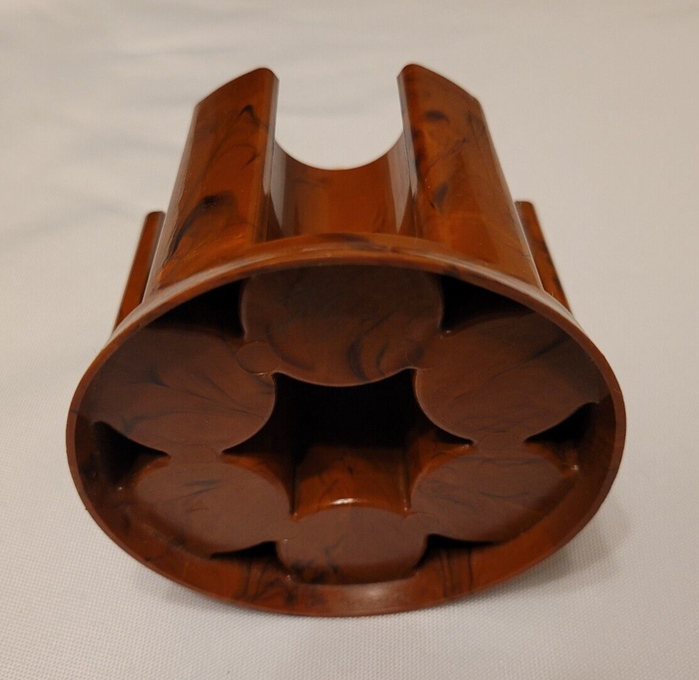 Vintage Marbled Bakelite Poker Chip Chips Storage Carrier 4"