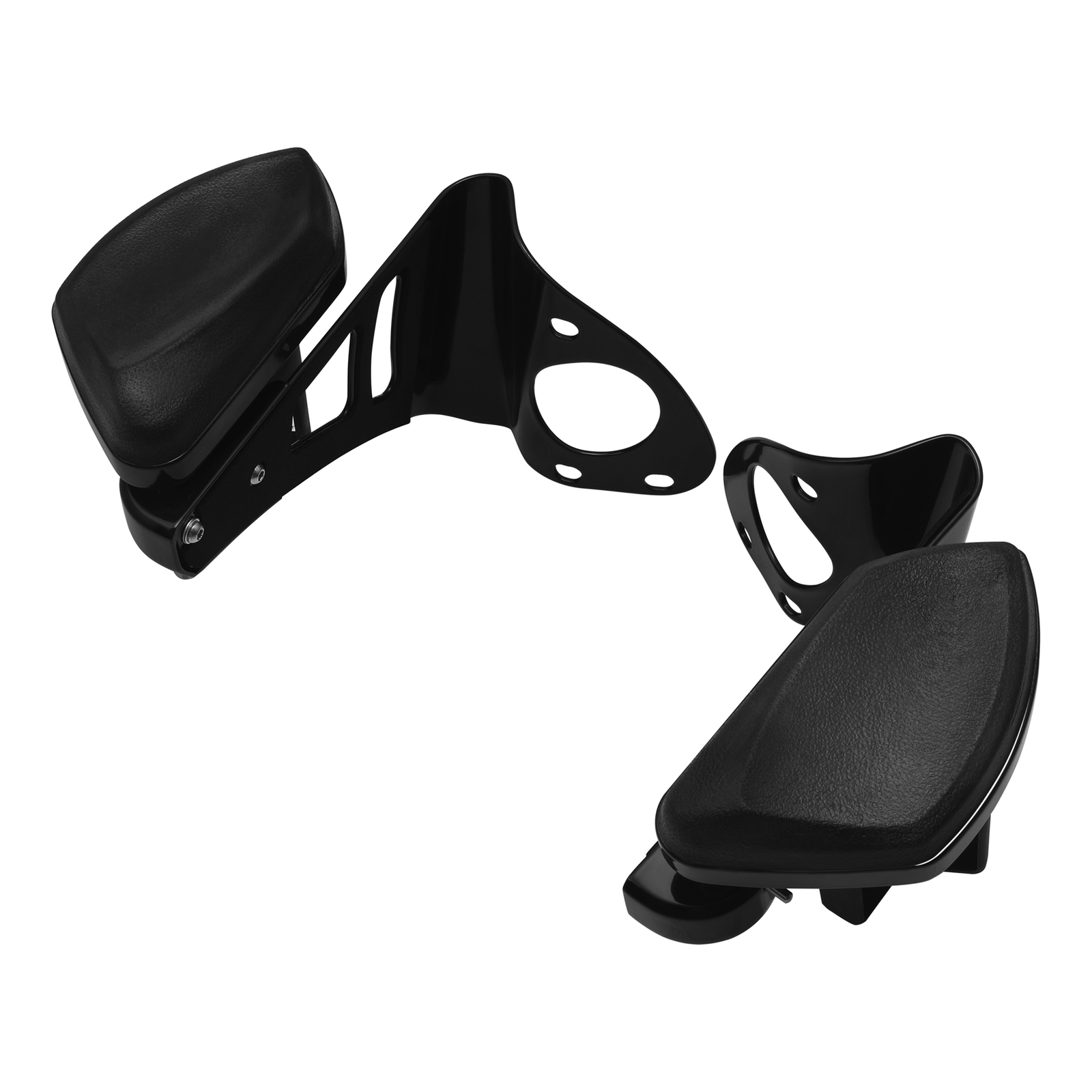 Black Passenger Arm Rests Armrests Drink Holder Fit For Harley Touring 2014-2024