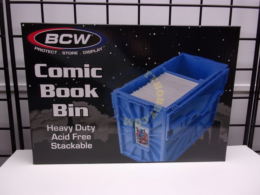 BCW Short Comic Book Storage Plastic Bin Stackable Box Heavy Duty New - BLUE