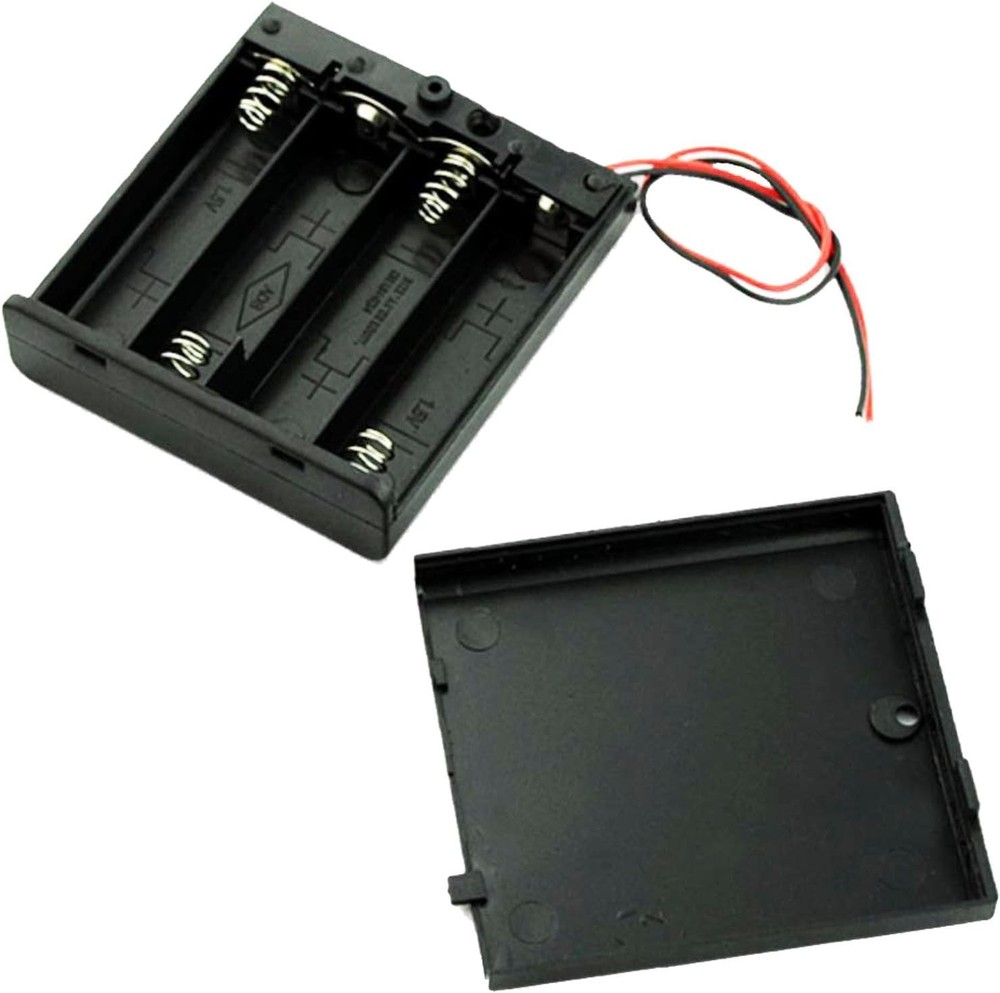 Durable 4 x AA Battery Case Holder with On/Off Switch - 2 Pieces Included