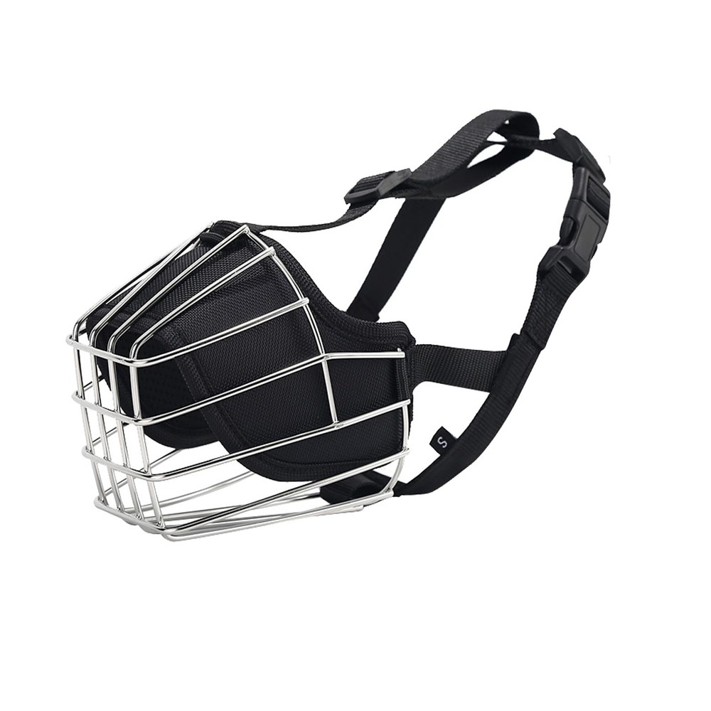 Stainless Steel Dog Muzzle Adjustable Durable Metal Wire Basket for Medium an...