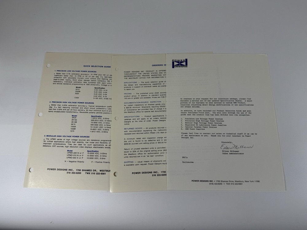 Power Designs Regulated DC Power Sources Products Presentation Data Sheets