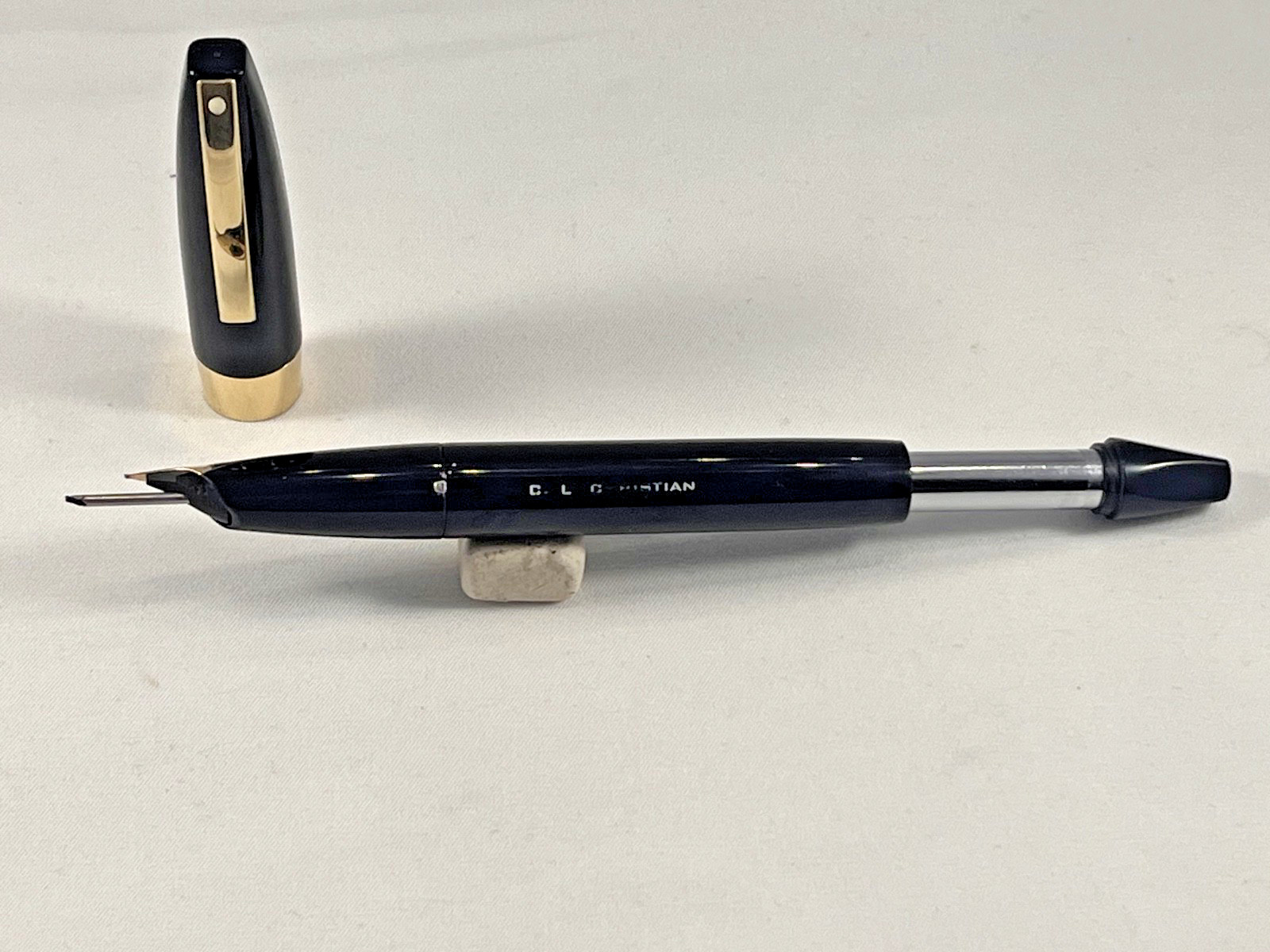 Sheaffer PFM III, Black with gold Trim, Very Good Condition, Restored