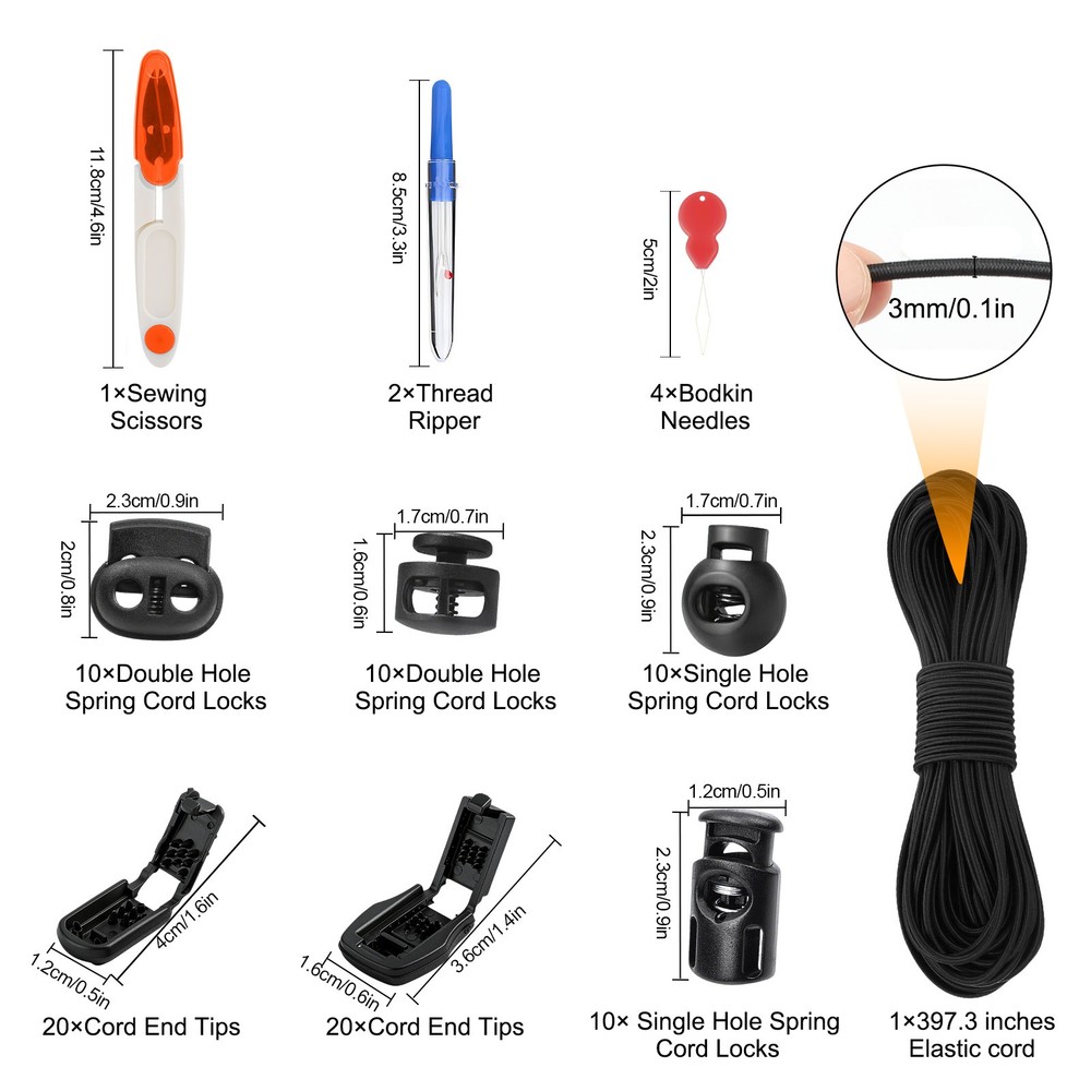 Drawstring Threader Tool Kit Elastic Cord Replacement Sewing Tools Coats Pants