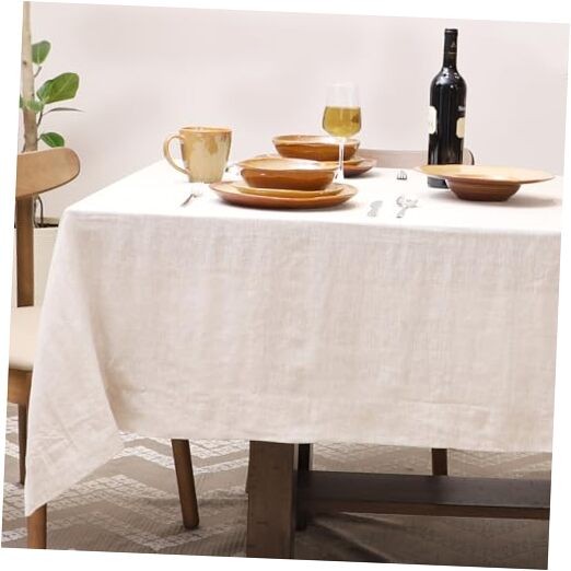 Linen Tablecloth 100% Pure Linen Table Cloth for Rectangle Tables Machine