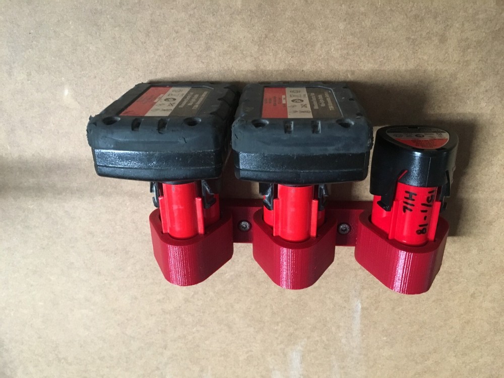 (Gray) Milwaukee M12 Battery Holder Wall Mount
