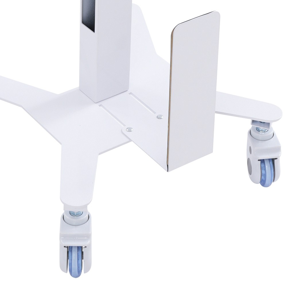 Mobile Standing Workstation Adjustable Height Rolling Computer Cart With Wheels