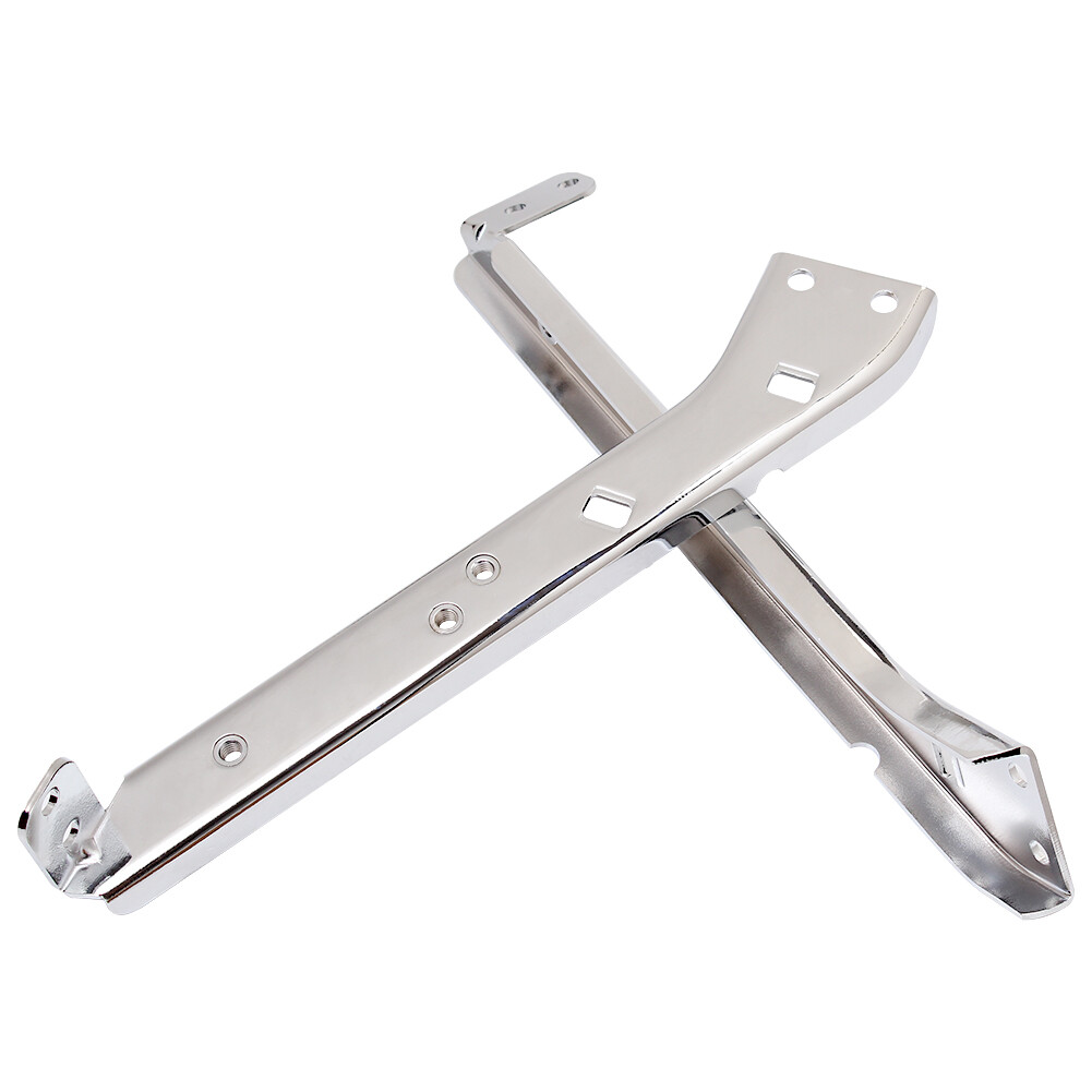 Pair Chrome Saddlebag Rail Support Brackets for Harley Touring FLT FLHT 85-08