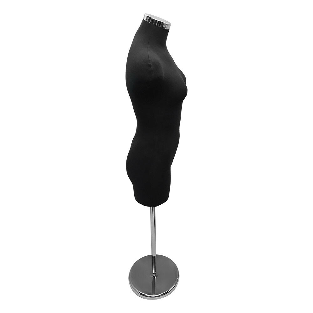 Adjustable Female Mannequin Torso Form Neck Block 22''- 43'' Black