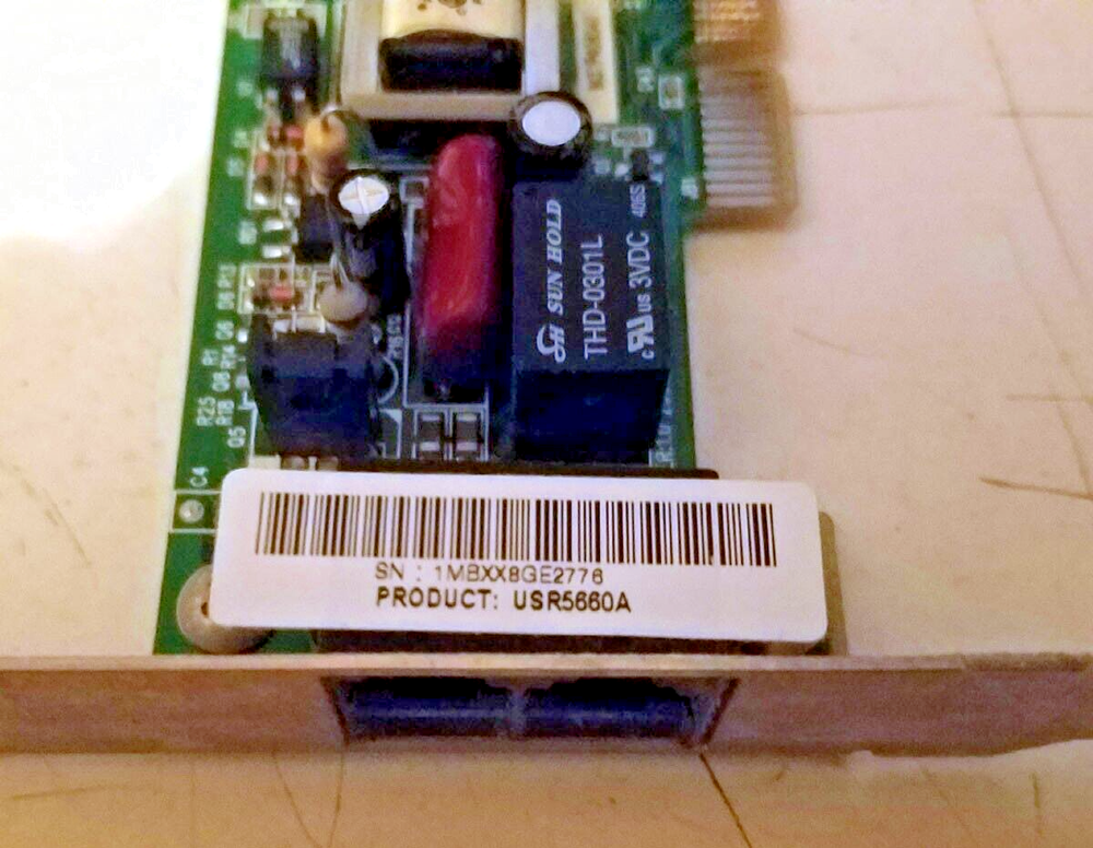 USRobotics USR5660A 56 Kbps V.92 Internal PCI Modem w/ Installation Disk