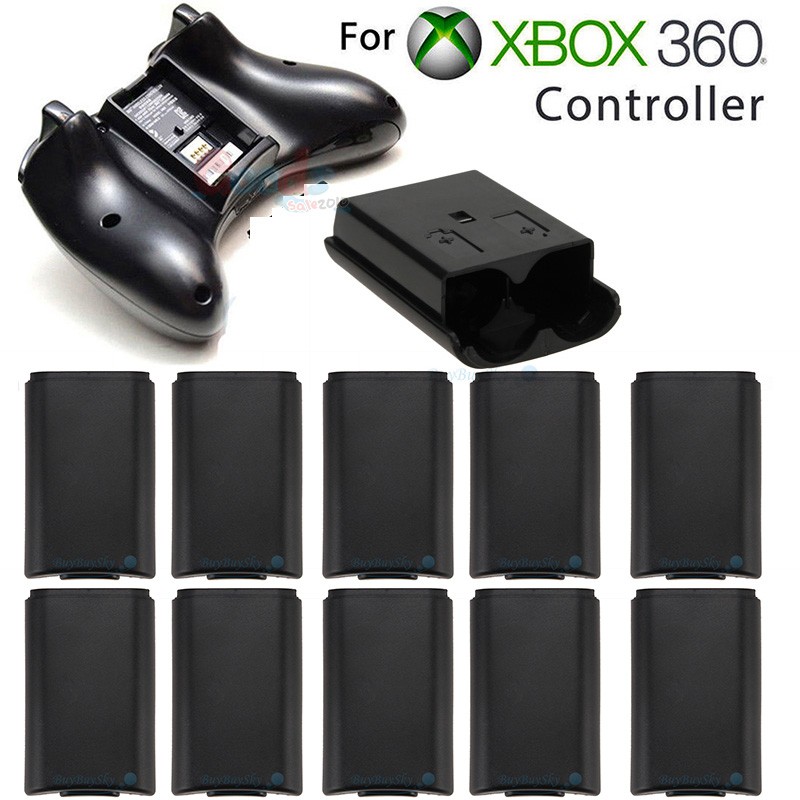 10 Black AA Battery Back Shell Case Cover Pack For Xbox 360 Wireless Controller