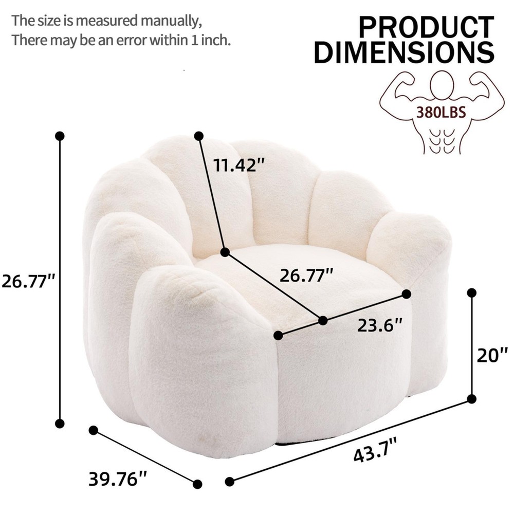 Lotus type compression sofa Adult bean bag sofa with pull ring can be easily