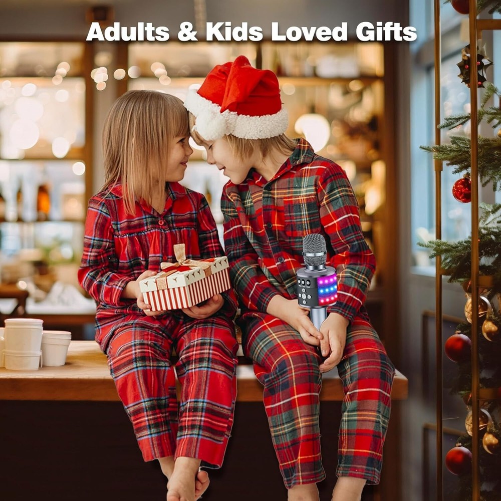 Portable Karaoke Microphone with Bluetooth Connectivity & Exciting LED Effects