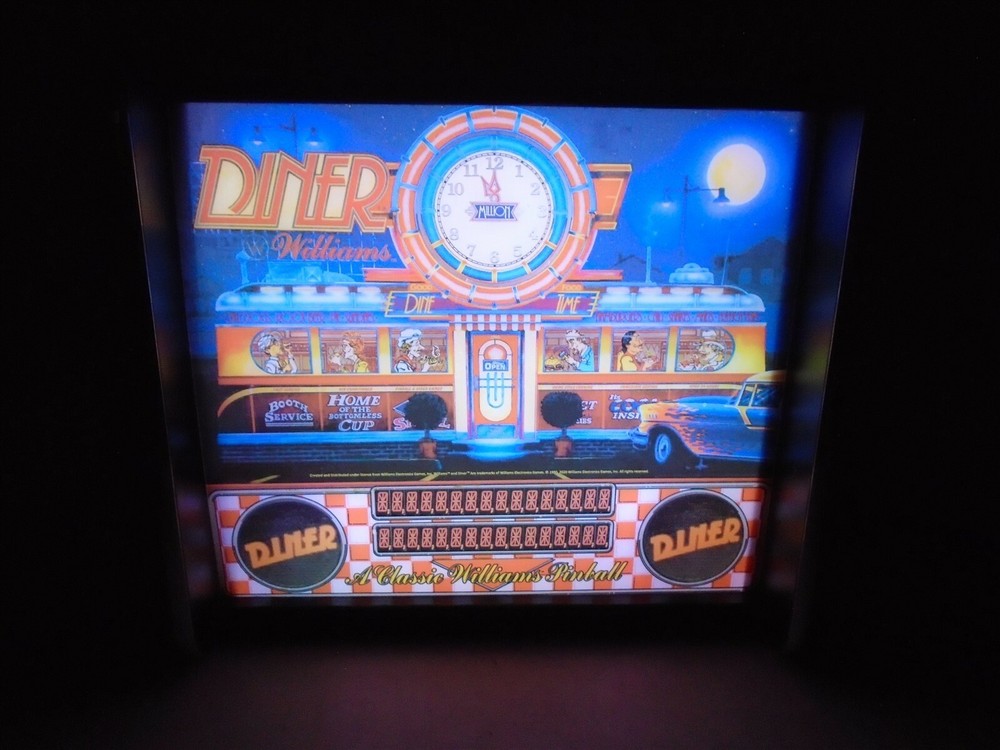 Williams Diner Pinball Head LED Display light box