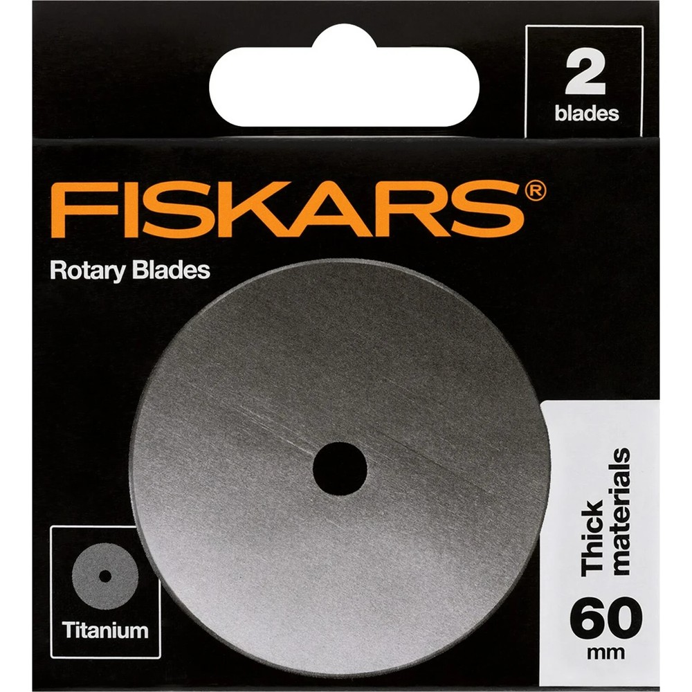 Fiskars 60mm 2 Pack Rotary Blade Replacement Blades Premium Titanium