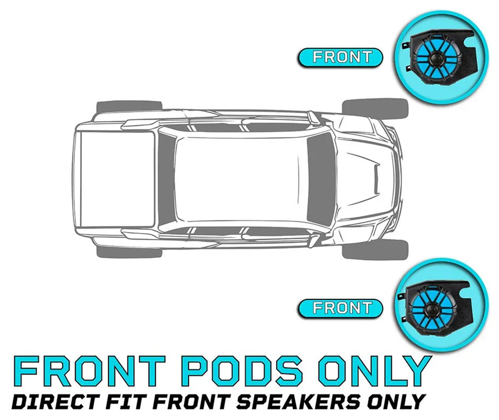 2 Memphis Audio TLN65FE PlugnPlay Speakers+Pod Enclosures For Honda Talon 2019+