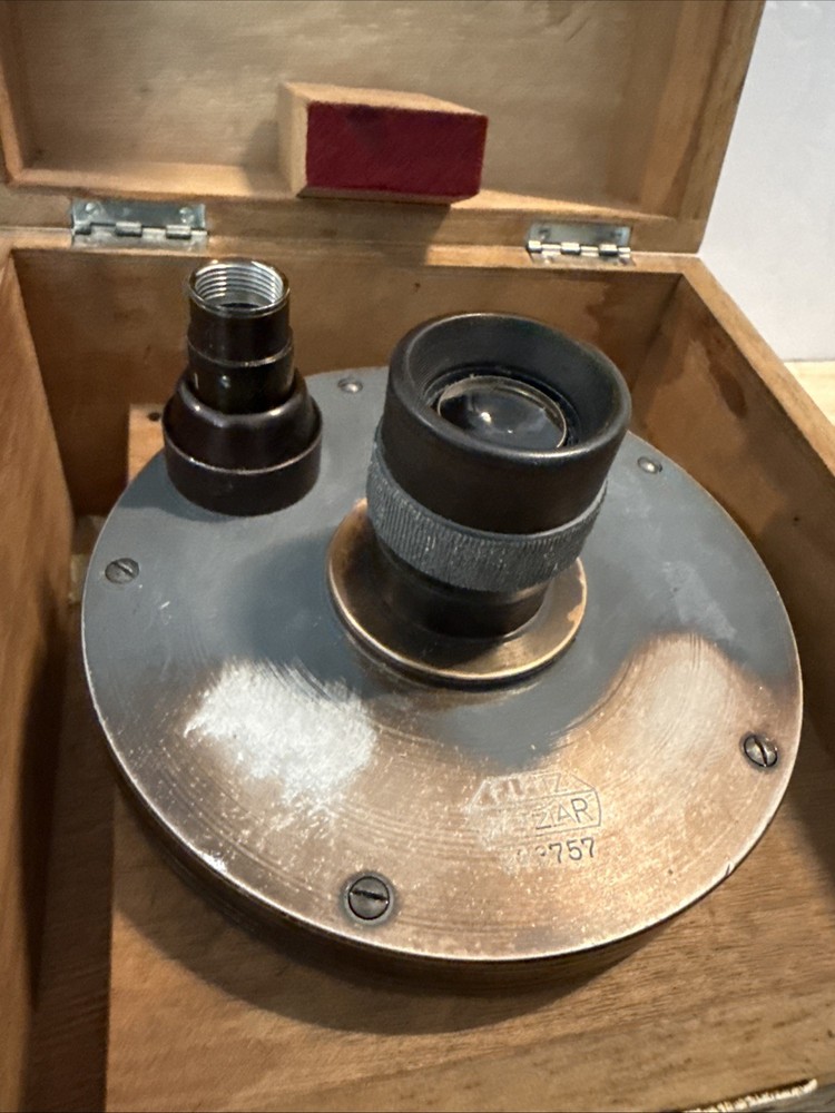 Vintage E. Leitz Wetzlar goniometer head For tool makers microscope 373757 Case