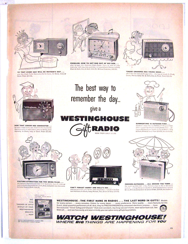 Westinghouse gift radios Print ad