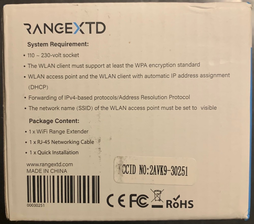 NEW Range XTD WiFi Range Extender 300 Mbps Access Point Router Repeater RangeXTD