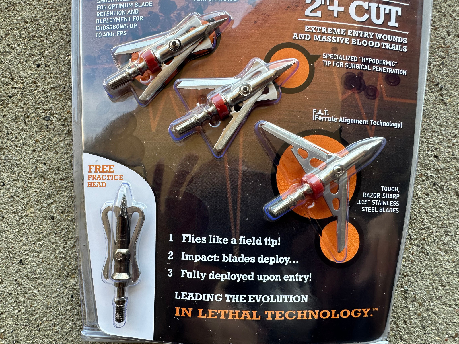 2 packs Rage Crossbow Hypodermic Broadheads 100 Grain 2" Cut with PRACTICE POINT