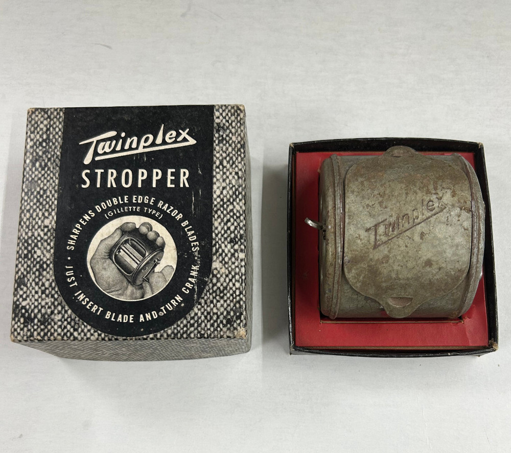 Vintage "Twinplex Stropper Model G200"...Sharpens Double Edge Razor Blades w/Box