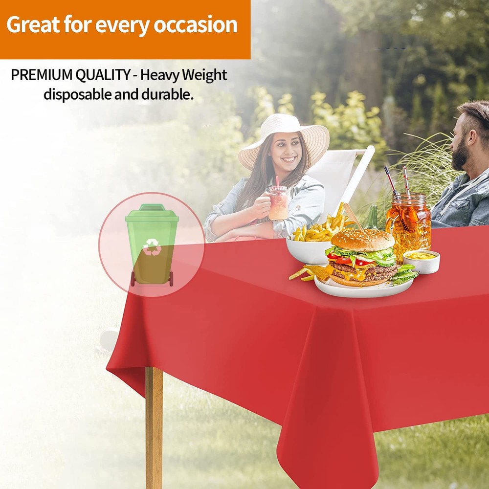 Party Dimensions Red Tablecloth Disposable Plastic 12 count - Rectangle,