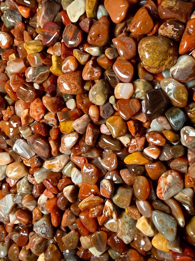 16oz LAKE SUPERIOR AGATE / JASPER MIX POLISHED RANDOM GROUP
