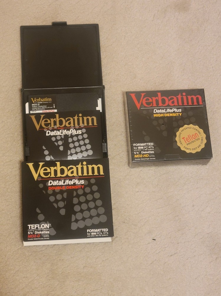 5 1/4 Verbatim DataLifePlus High Density & Double Density Diskettes
