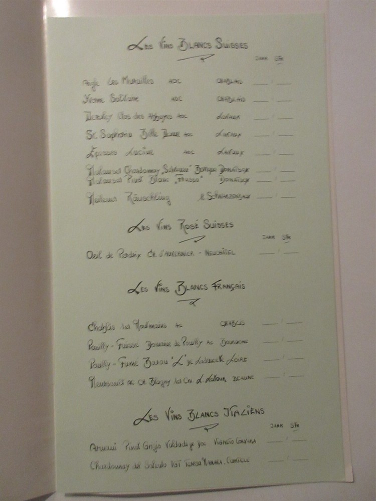 Leo's Bistro vintage Wine List Menu