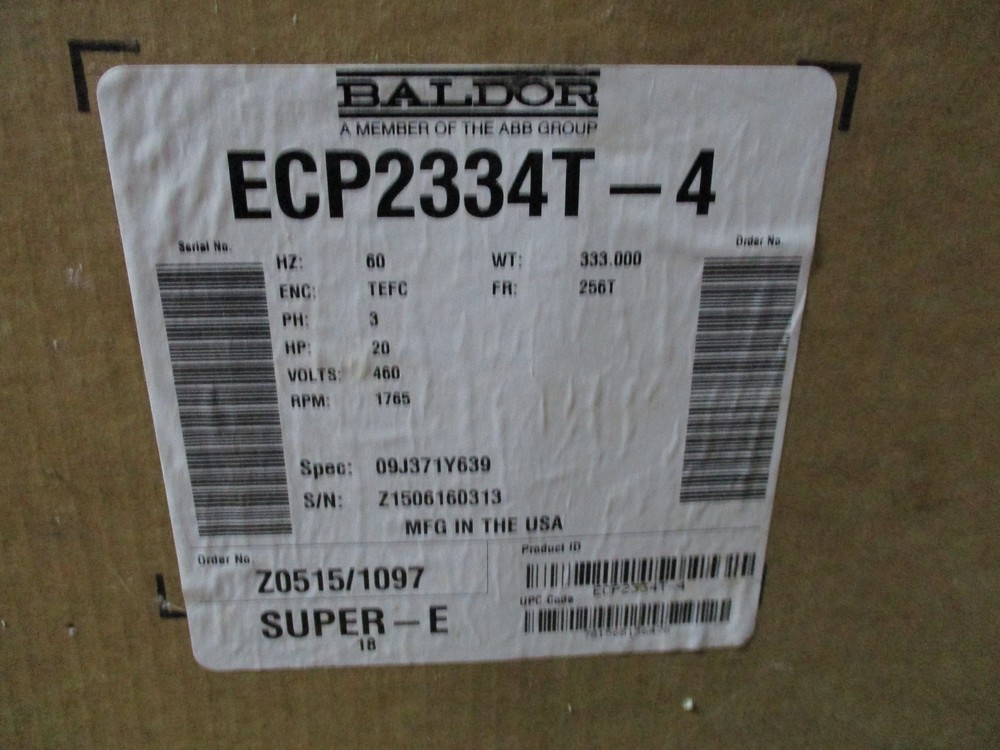 BALDOR MOTOR # ECP2334T-4 NEW