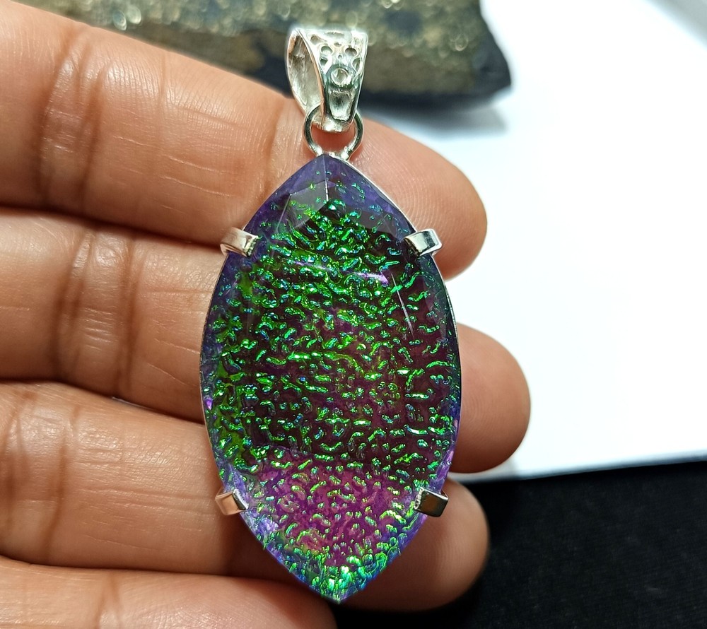 Multi-Color Natural 93.75 Ct Opal Doublet Pendant 925 Solid Silver Gemstone