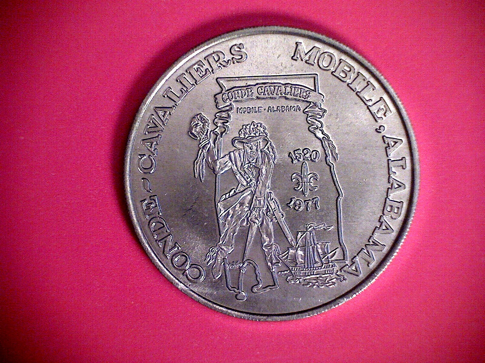 RARE Mardi Gras Doubloons Conde Cavaliers Mobile’s First Feb 6, 1980 MEDAL TOKEN