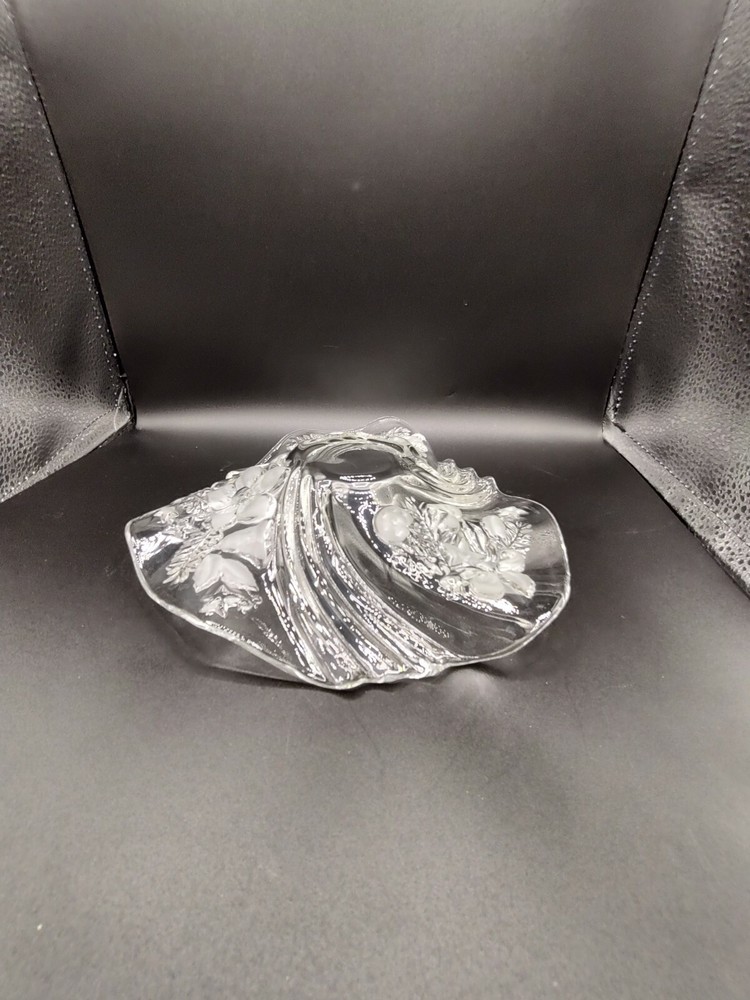 Holiday Clear & Frosted Glass Dish