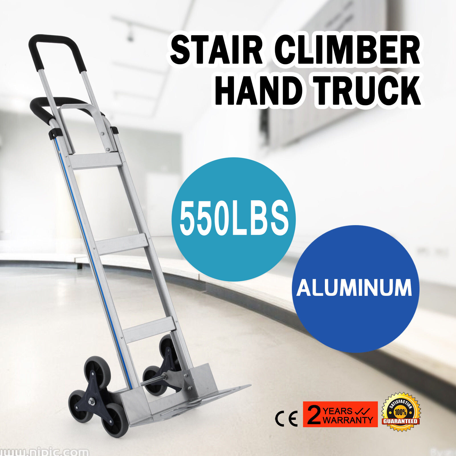 Heavy Duty Aluminum Hand Truck Convertible Folding Dolly Cart Stair Climber Cart