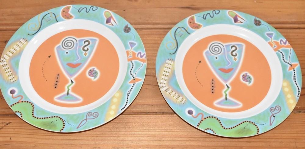 Melamine Plates, Bowls, Mugs - 2 Place Settings - EUC