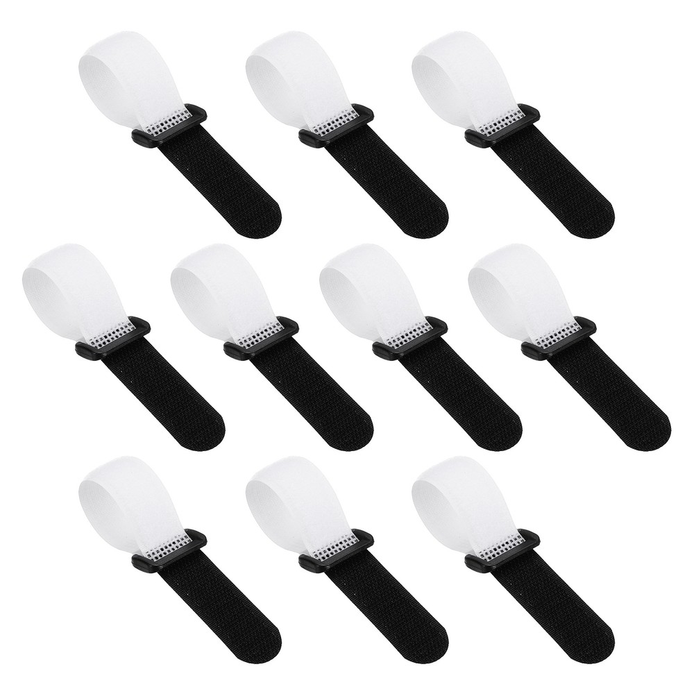 10pcs Reusable Cinch Straps 0.8"x6" Hook and Loop Cable Securing Straps, White