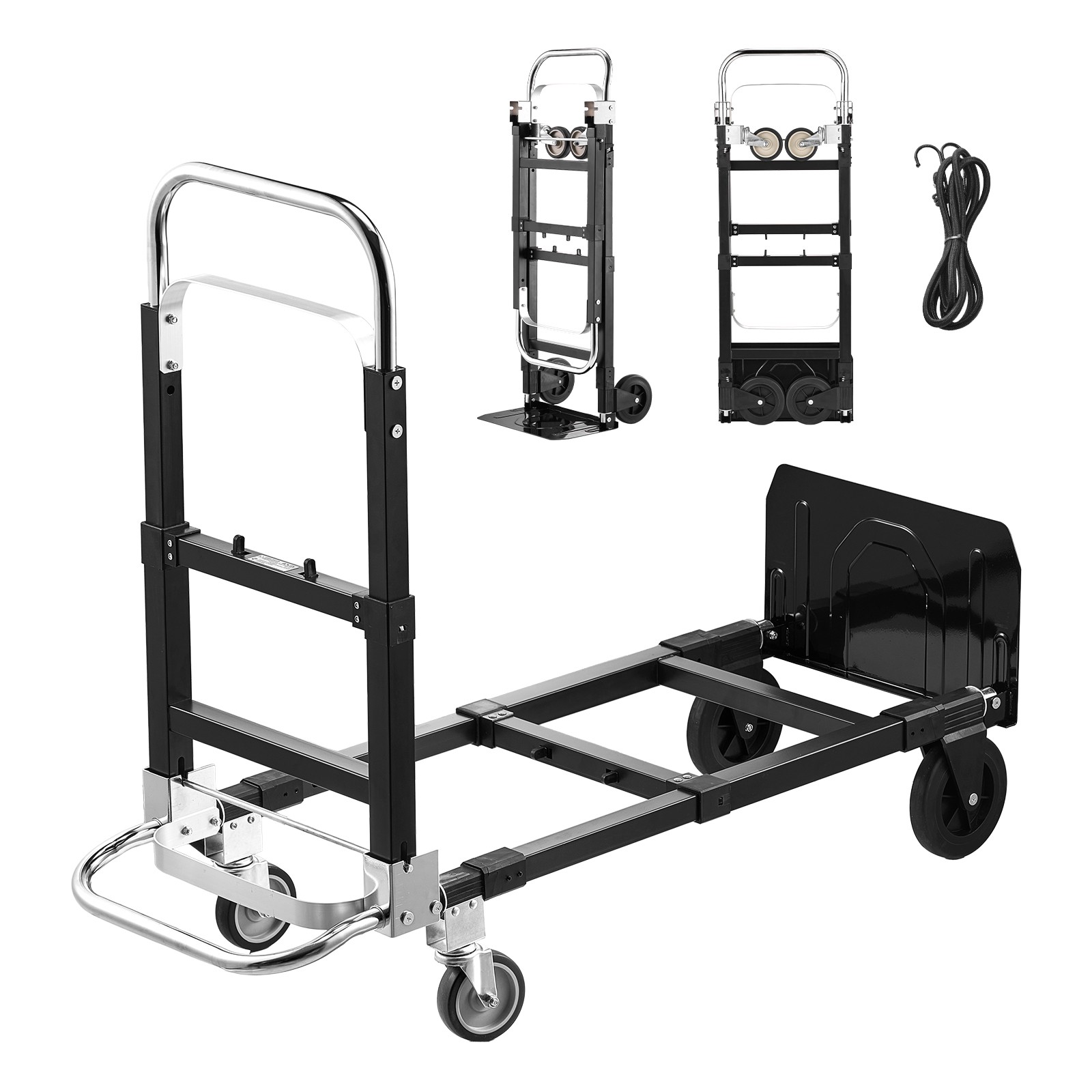 Uimoso 2-in-1 Folding Hand Truck, 500 lbs Capacity Convertible Dolly with Wheels