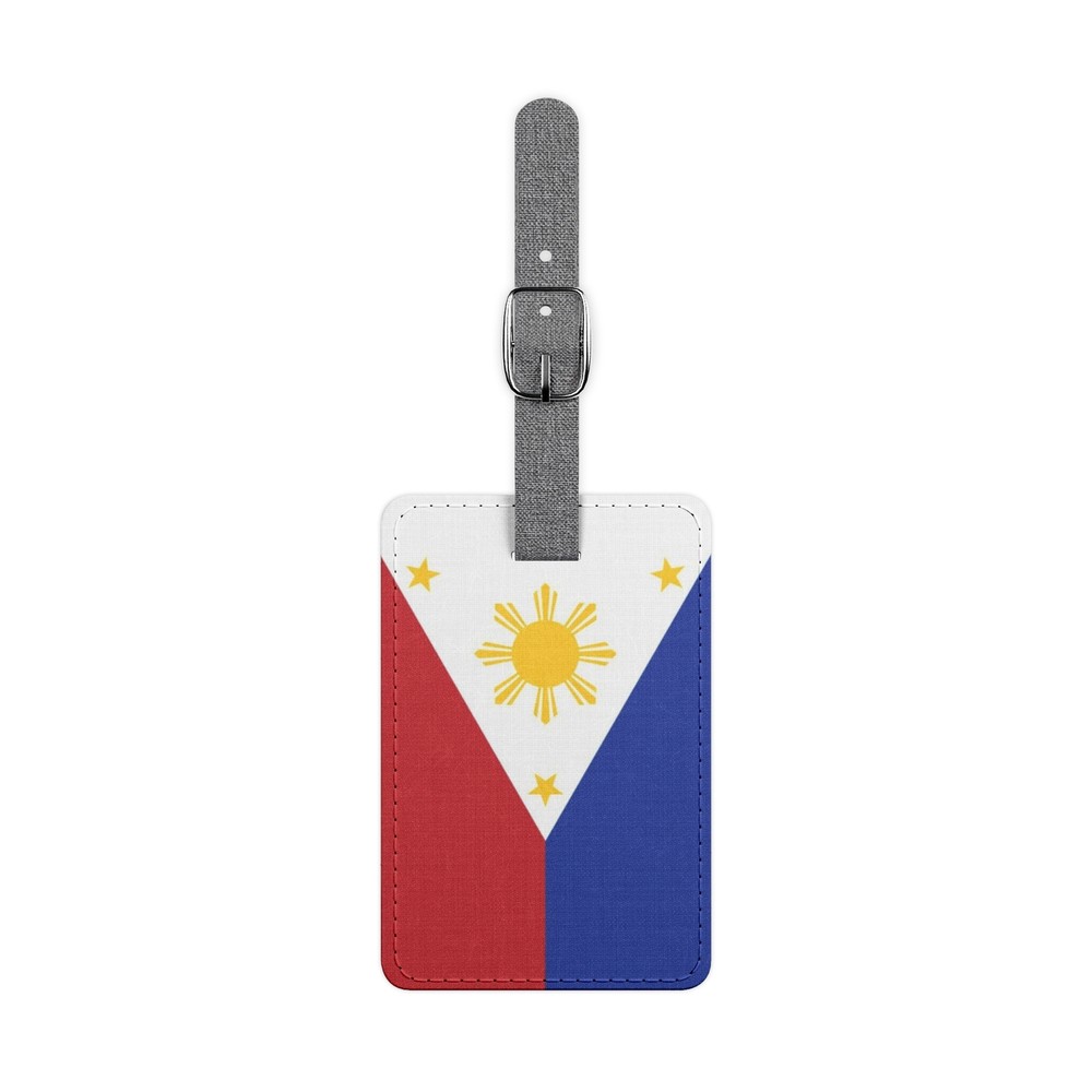 Philippines Flag Saffiano Polyester Luggage Tag, Rectangle