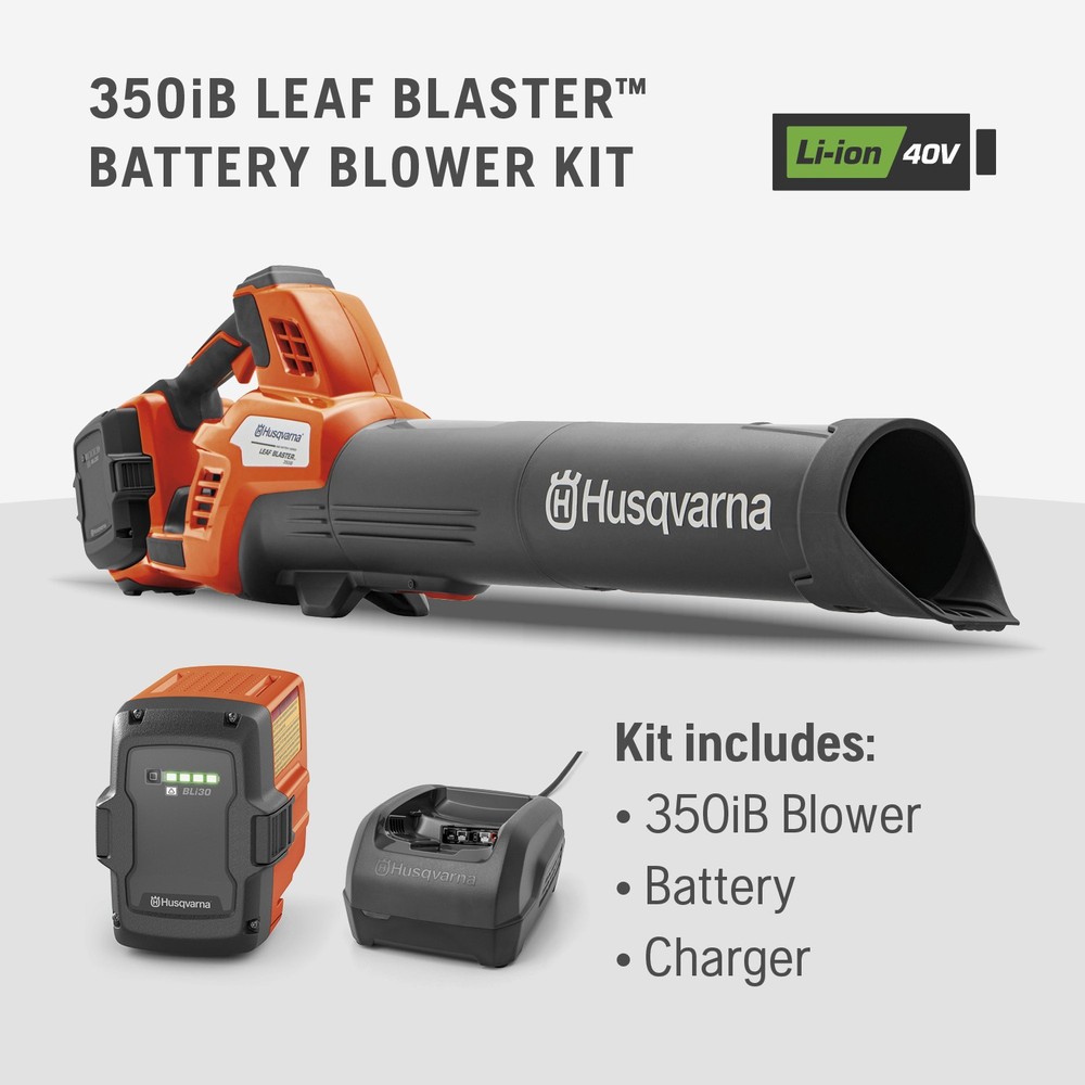 Husqvarna Leaf Blaster 350iB Battery Powered Cordless Leaf Blower, 200-MPH