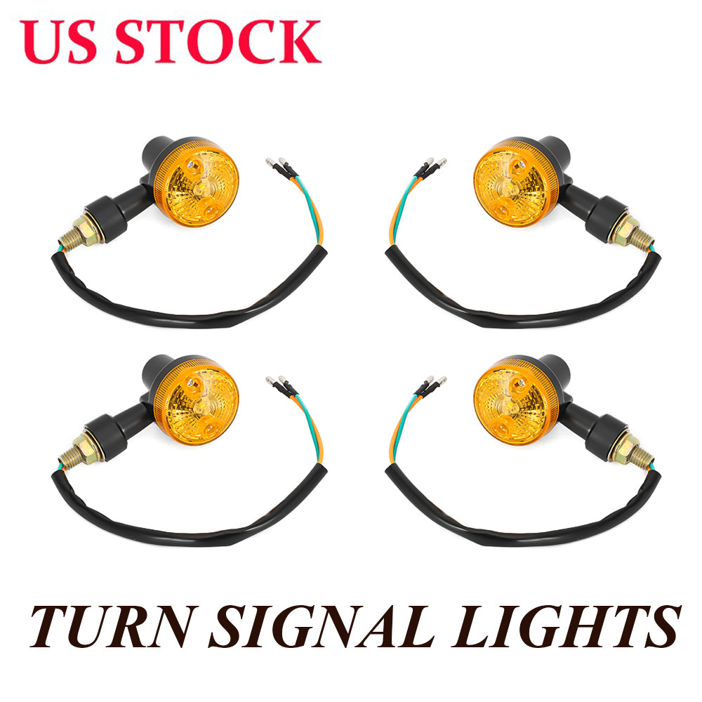4PCS AMBER LED INDICATORS 6V TURN SIGNAL LIGHT MOTORCYCLE BLINKER LIGHTS KIT US