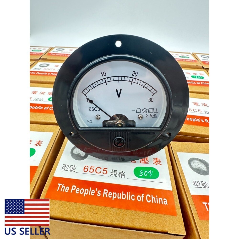 1PC DC 0 ~ 30V Round Analog Volt Pointer Needle Panel Meter Voltmeter