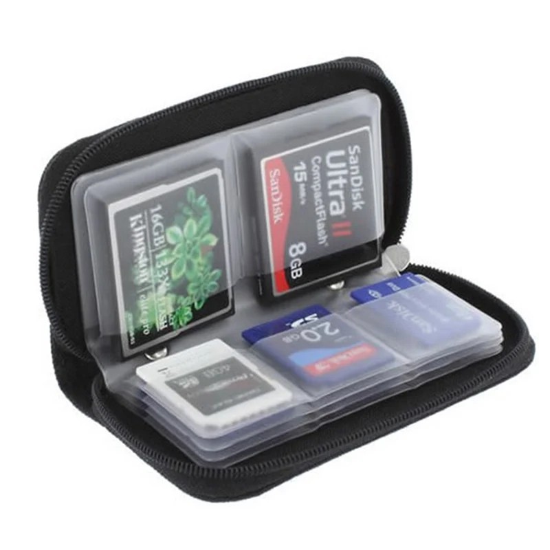 Memory Card Holder Bag 22 Slot SD CF Micro SD SDHC MS Camera Game Case