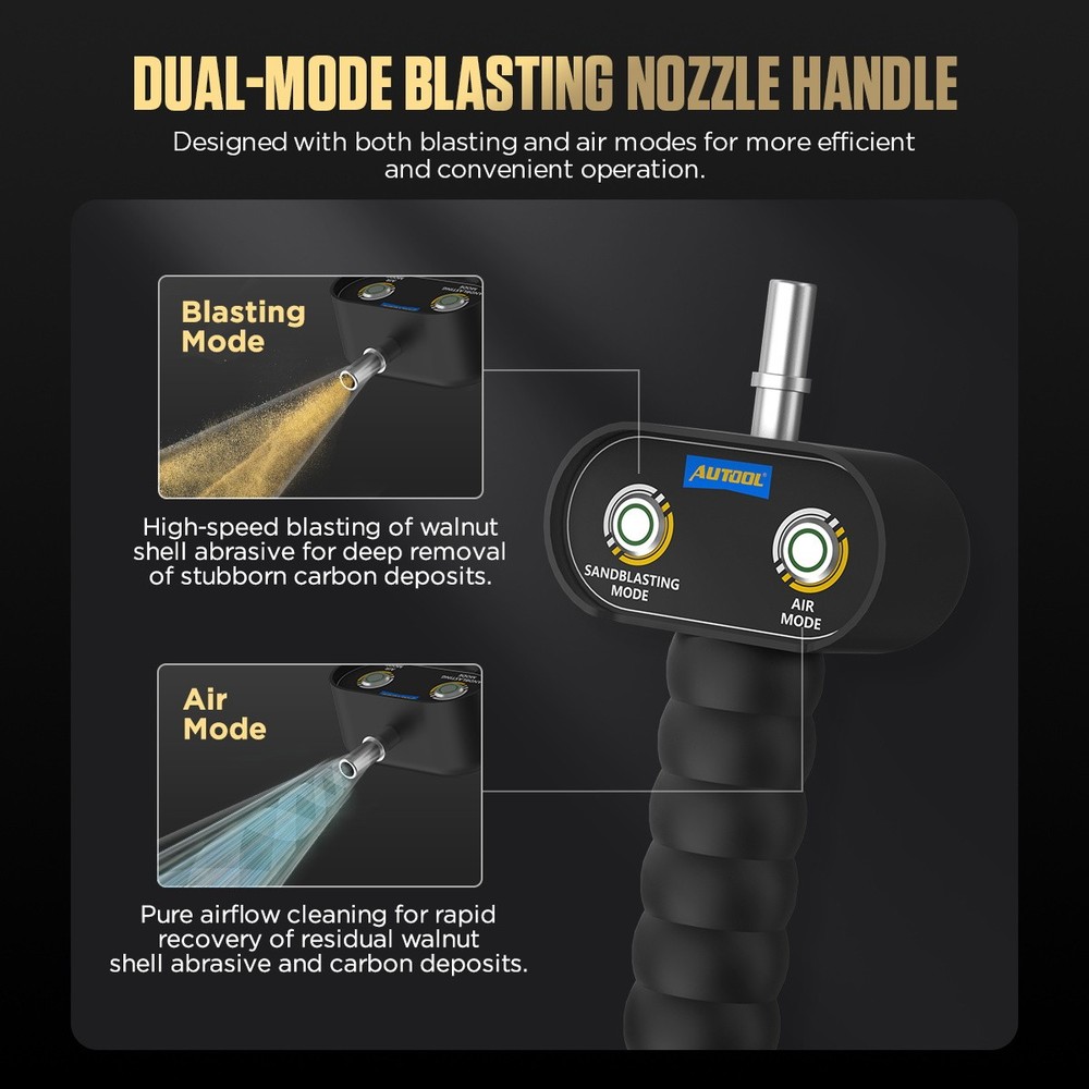 Walnut Blaster Walnut Blasting Machine 1500W for Engine Carbon Cleaning 110V