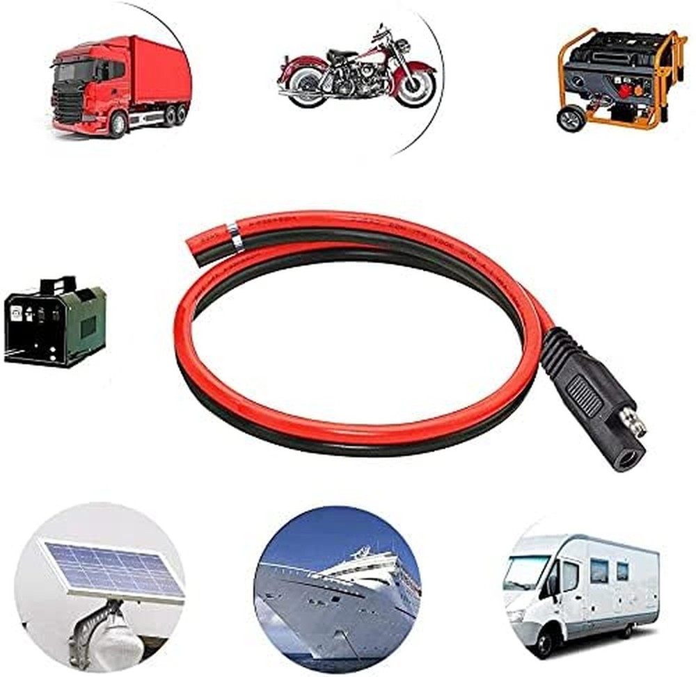 12AWG SAE Connector,SAE Extension Cable,Solar Panel Plug with 1FT Quick Conne...