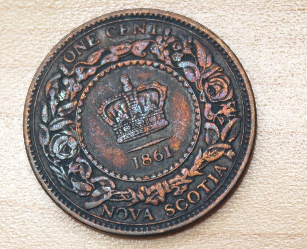 1861 Canada Nova Scotia 1 Cent Incomplete O