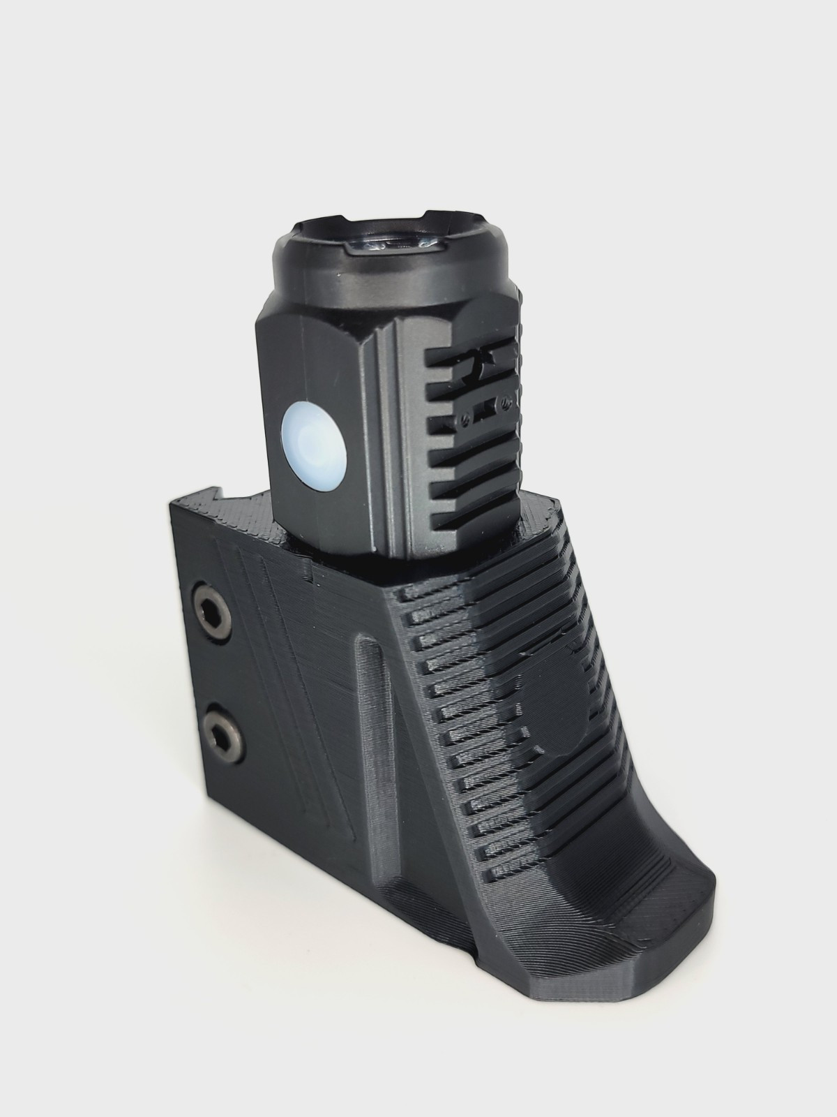 Tactical Flashlight  - Rechargeable -  300 Lumen - 3 Wick - Picatinny Mount