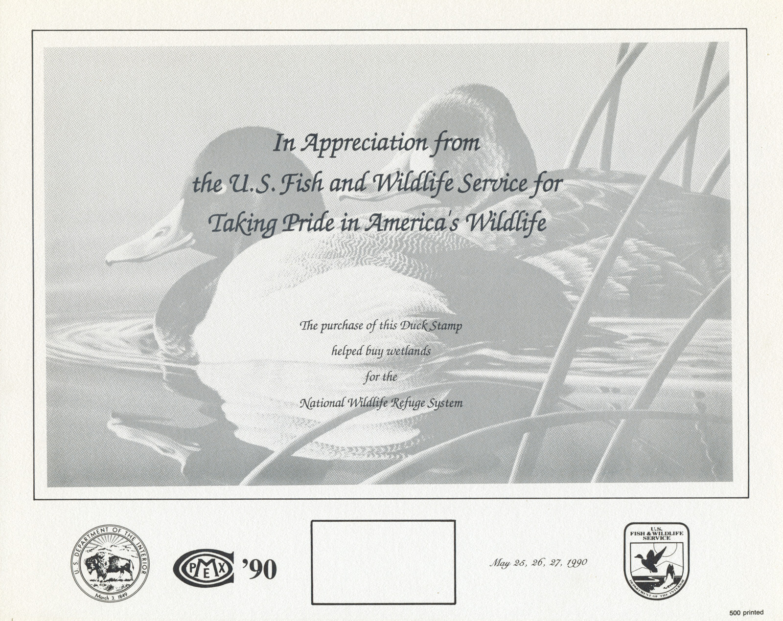 2 Duck Stamps & 23 U.S. Fish & Wildlife Appreciation Souvenir Cards 1975-1997 US