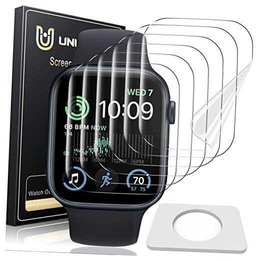 6 Pack TPU Screen Protector Compatible with Apple Watch SE 44mm Transparent