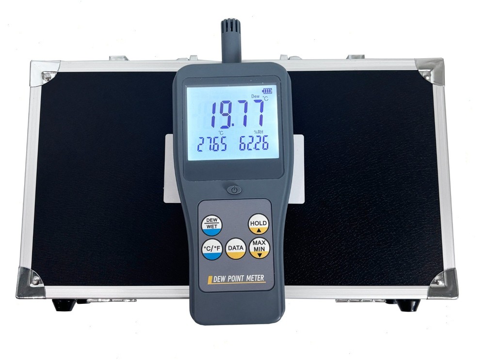High Precision Dew Point Meter with 99 Groups Data Storage 4 Test Parameter
