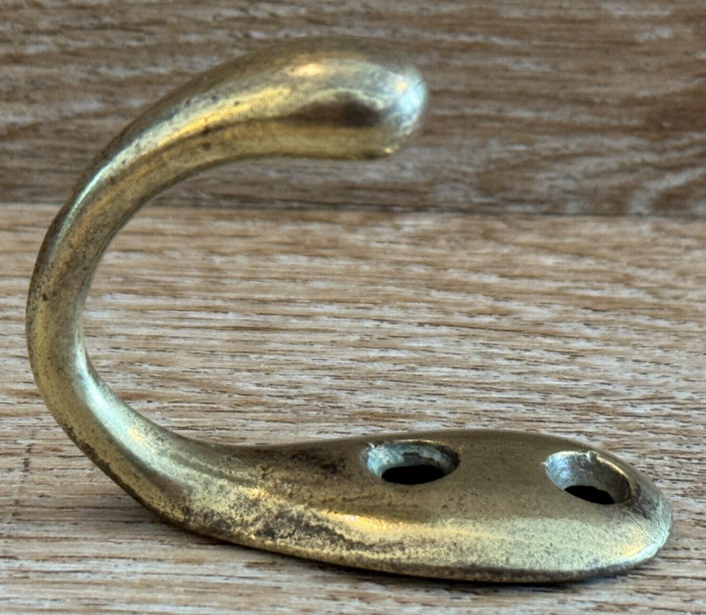 VINTAGE BRASS COAT HOOK RECLAIMED